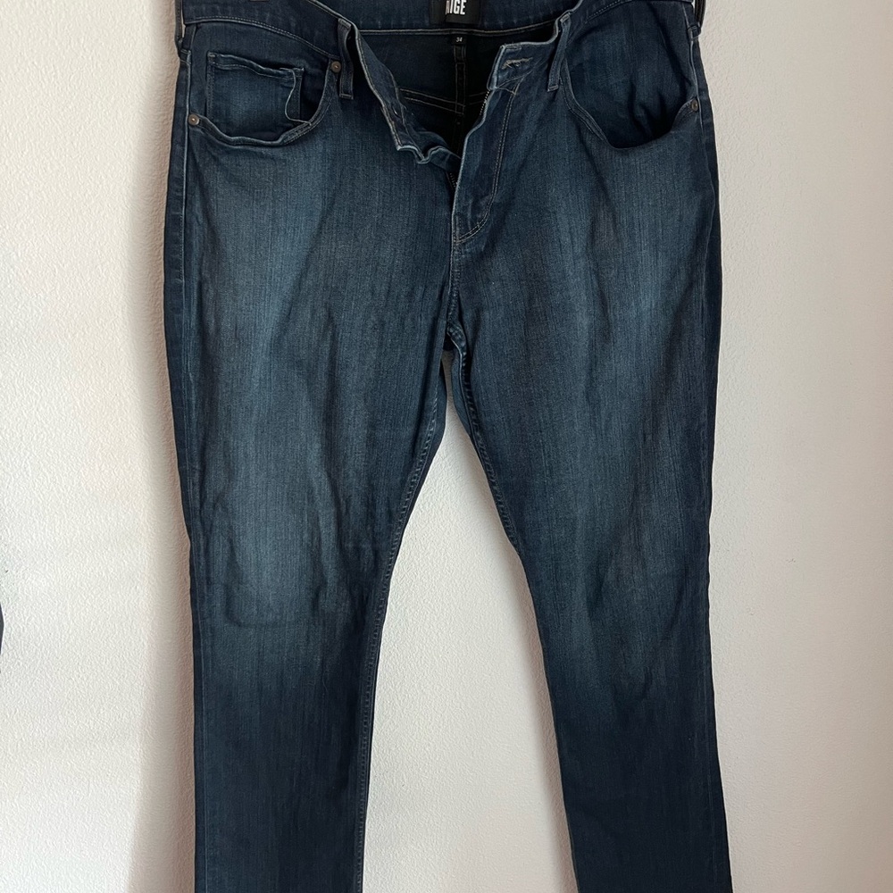 PAIGE Blue Straight Leg Jeans Classic Style